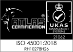 Atlas Certification - UKAS Management Systems 21062 - ISO 45001:2018 RH10278H26