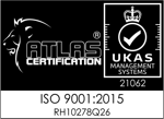 Atlas Certification - UKAS Management Systems 21062 - ISO 9001:2015 RH10278Q26